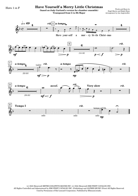 Have Yourself A Merry Little Christmas Judy Garland Style Bb Major Brass Parts Page 2