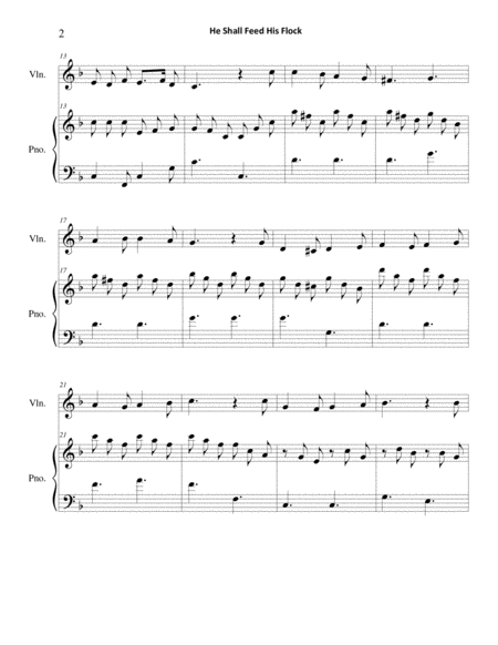 He Shall Feed His Flock From Handels Messiah Hwv 56 Violin Piano Page 2