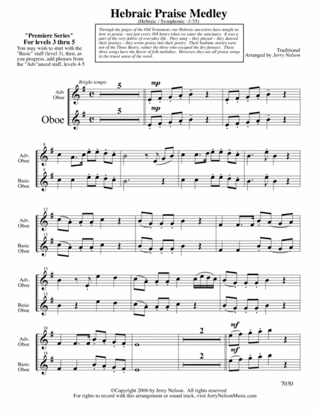 Hebraic Praise Medley Arrangements Level 3 5 For Oboe Written Acc Page 2