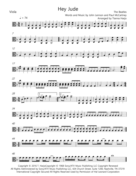 Hey Jude String Trio Violin Viola Cello Page 2