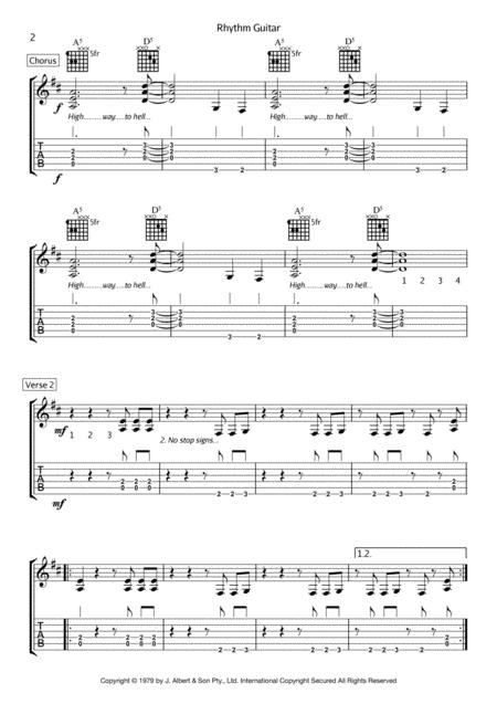 Highway To Hell Beginner Guitar Page 2