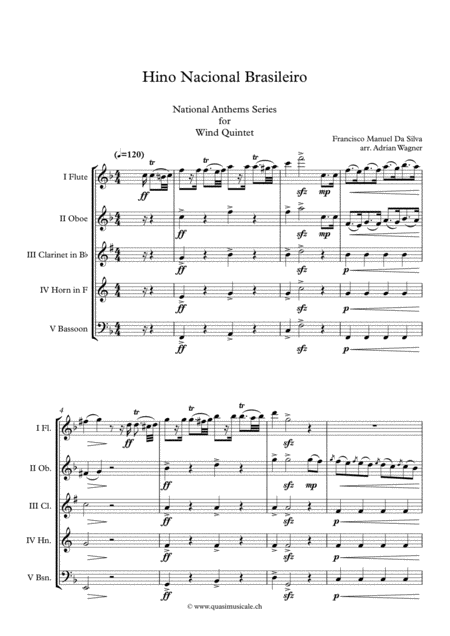 Hino Nacional Brasileiro Wind Quintet Arr Adrian Wagner Page 2