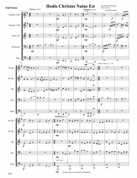 Hodie Christus Natus Est Christ Is Born Today For Brass Quintet Page 2