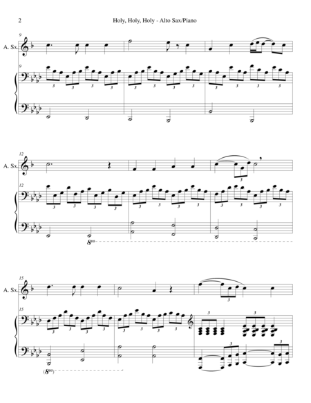 Holy Holy Holy Alto Sax Piano And Sax Part Page 2