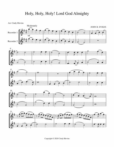 Holy Holy Holy Recorder Duet Page 2