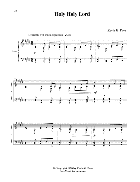 Holy Holy Lord Original Piano Solo Page 2