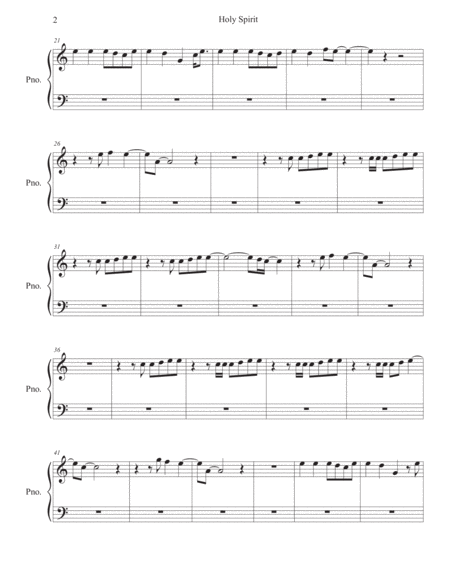 Holy Spirit Easy Key Of C Easy Piano Page 2