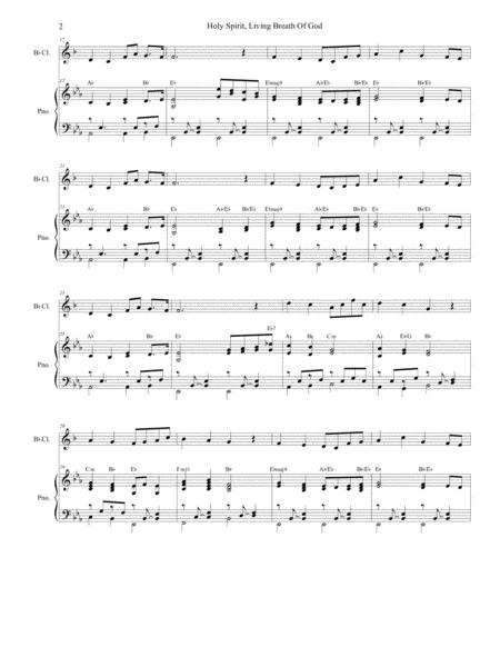 Holy Spirit Living Breath Of God For Bb Clarinet Solo And Piano Page 2