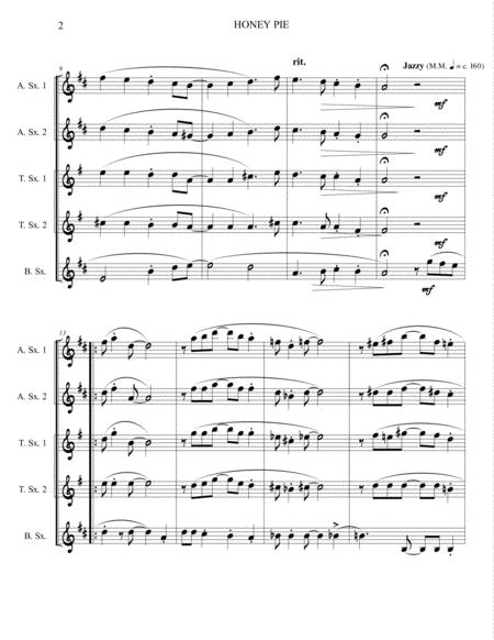 Honey Pie Beatles Scored For Sax Quintet Page 2