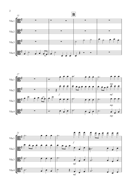 Hornpipe From Handels Water Music For Viola Quartet Page 2