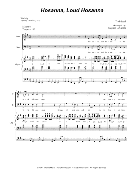 Hosanna Loud Hosanna For 2 Part Choir Tb Organ Accompaniment Page 2