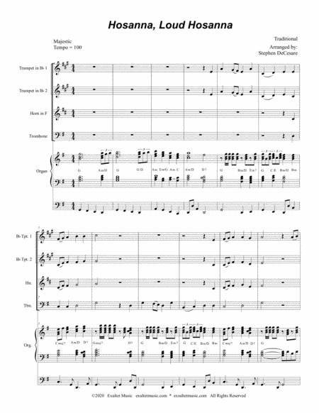 Hosanna Loud Hosanna For Brass Quartet Organ Accompaniment Page 2