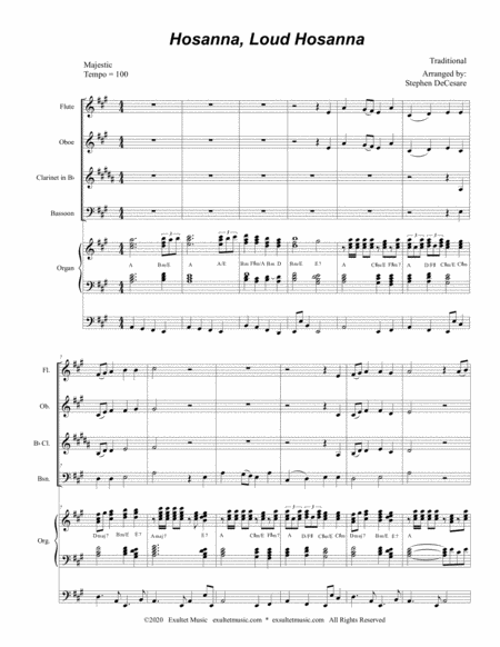Hosanna Loud Hosanna For Woodwind Quartet Organ Accompaniment Page 2