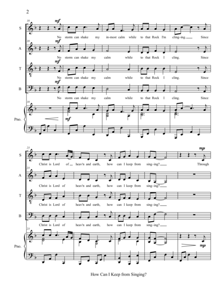 How Can I Keep From Singing Satb Page 2