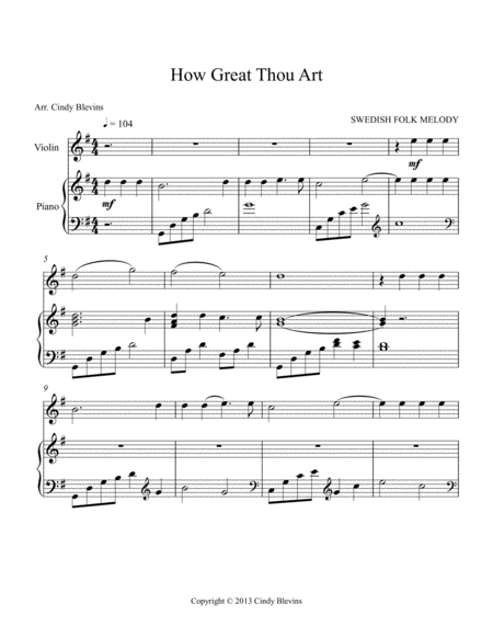 How Great Thou Art Arranged For Piano And Violin Page 2