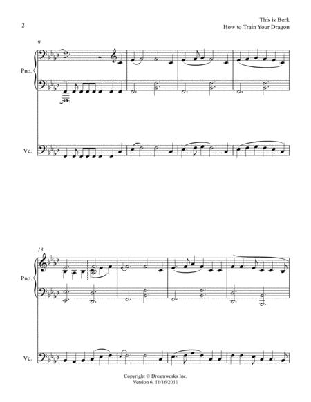 How To Train Your Dragon This Is Berk Piano Cello Page 2