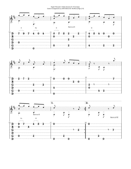 Hugh O Donnell Jig For Fingerstyle Guitar Tuned Open G Dgdgbd Page 2