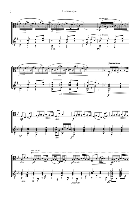 Humoresque For Viola And Guitar Page 2