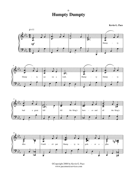 Humpty Dumpty Vocal Solo Piano Solo Or Unison Choir With Piano Accompaniment Page 2