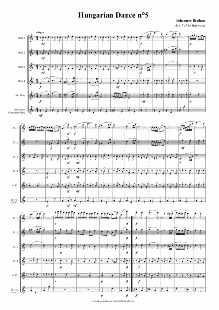 Hungarian Dance N 5 For Flute Choir Page 2