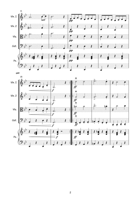 Hungarian Dance No 5 By Brahms For Junior String Quartet Page 2