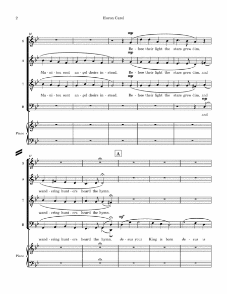 Huron Carol Satb Page 2