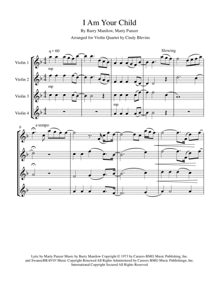 I Am Your Child For Violin Quartet Page 2