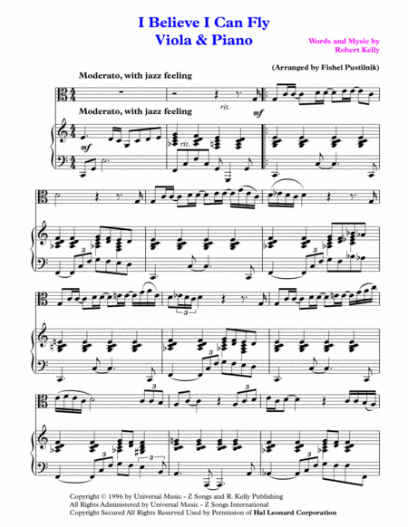 I Believe I Can Fly For Viola And Piano Page 2