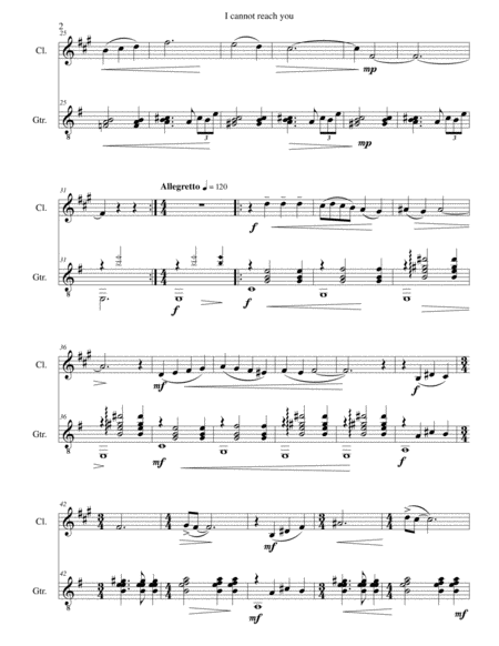 I Cannot Reach You For Clarinet And Guitar Page 2