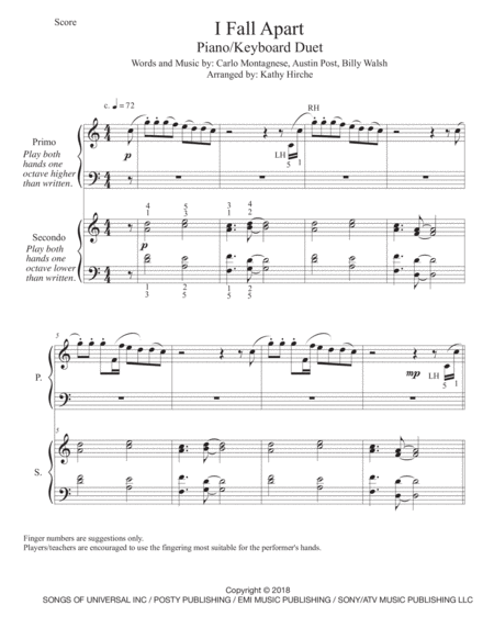 I Fall Apart Piano Keyboard Duet Page 2