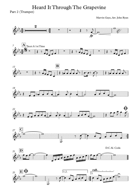 I Heard It Through The Grapevine Wedding Band Arrangement Horns Rhythm Page 2