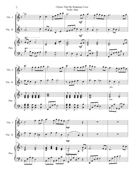 I Know That My Redeemer Lives Violin Duet Page 2