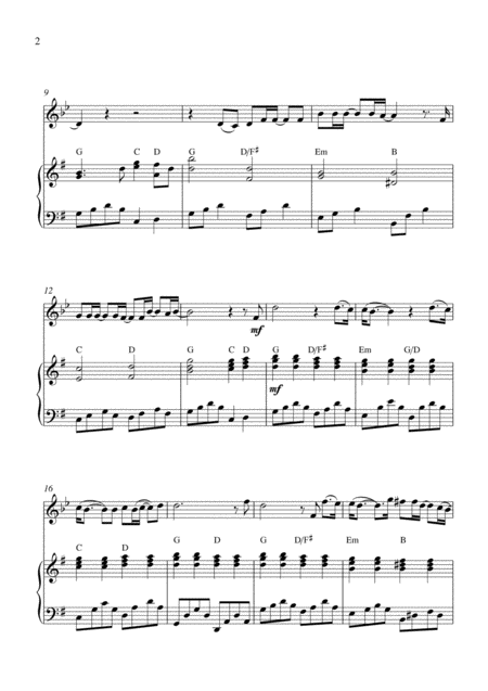 I Love You Clarinet In A Solo And Piano Accompaniment Page 2