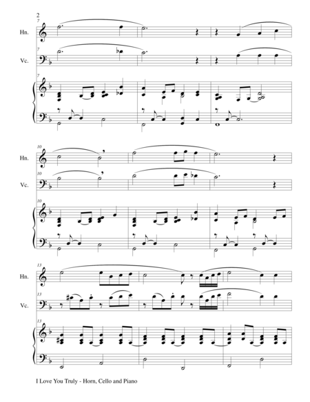 I Love You Truly Trio French Horn Cello And Piano With Score And Parts Page 2