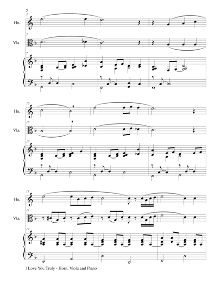 I Love You Truly Trio French Horn Viola And Piano With Score And Parts Page 2