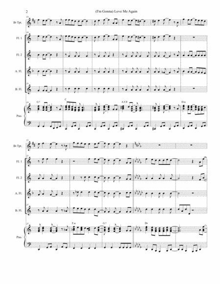 I M Gonna Love Me Again For Flute Choir And Piano Page 2