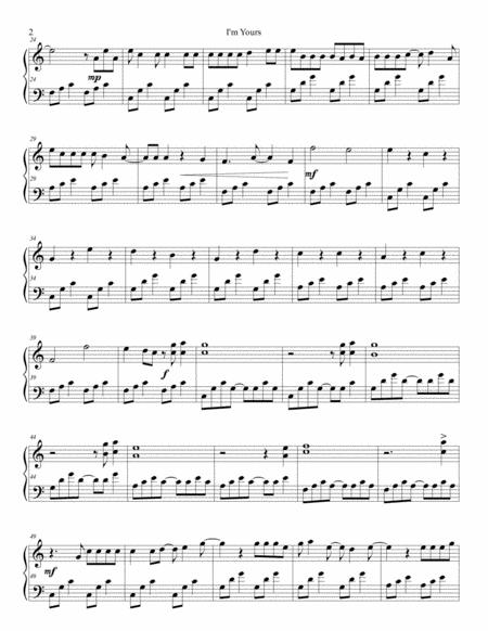 I M Yours For Easy Piano No Black Notes Required Page 2