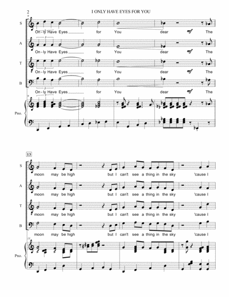 I Only Have Eyes For You Satb Piano Page 2