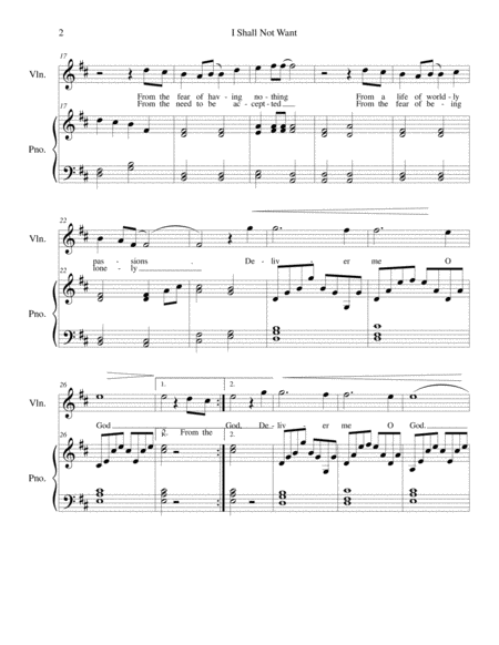 I Shall Not Want With Violin And Piano Page 2