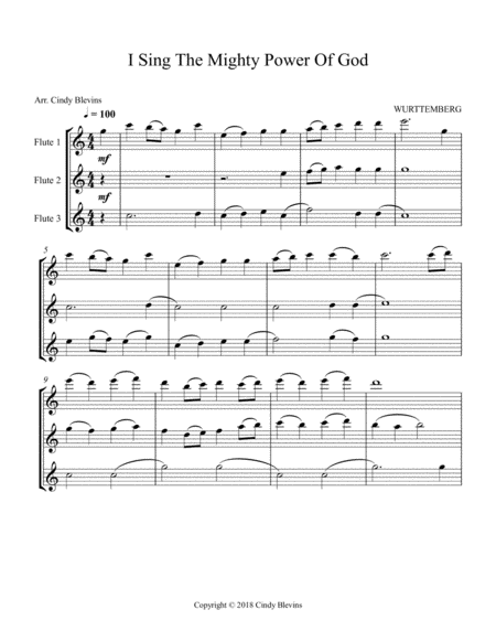 I Sing The Mighty Power Of God For Flute Trio Page 2