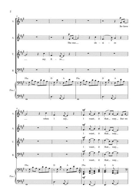 I Want It That Way For Satb And Piano Page 2