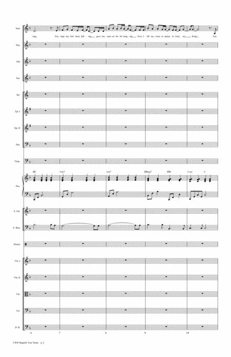 I Will Magnify Your Name Orchestral Score Page 2