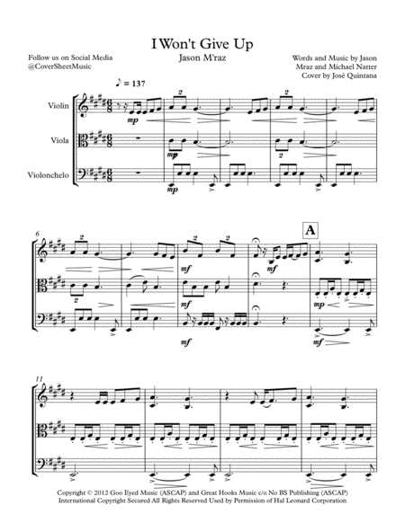 I Wont Give Up String Trio Page 2