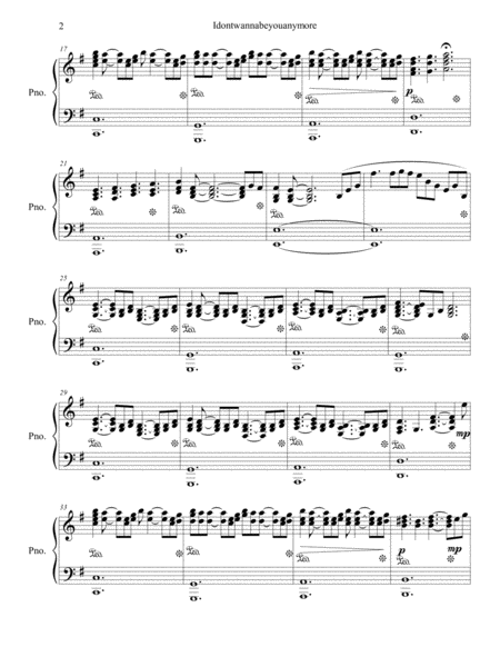 Idontwannabeyouanymore Piano Solo Page 2