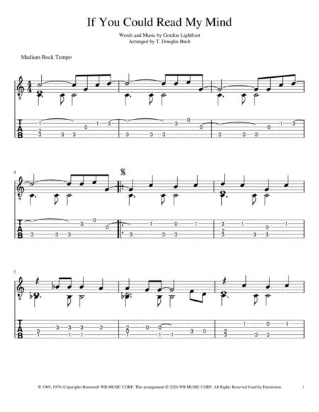 If You Could Read My Mind Arranged For Finger Style Guitar Page 2