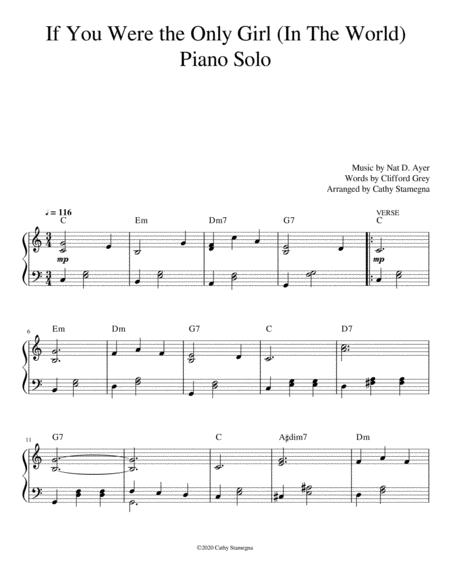 If You Were The Only Girl In The World Intermediate Piano Solo Page 2