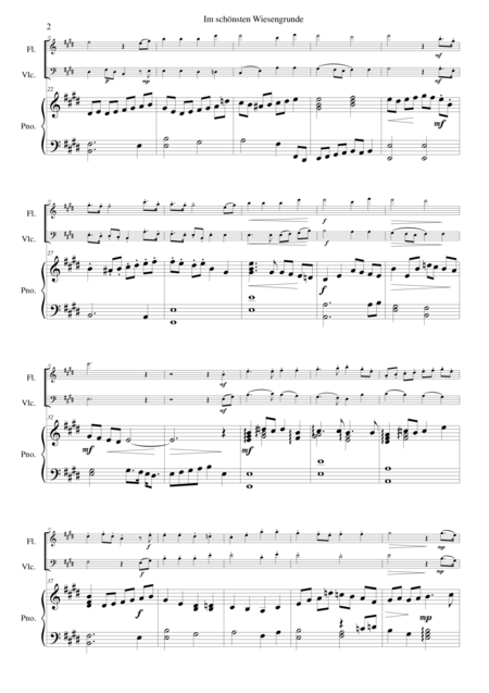 Im Schnsten Wiesengrunde For Flute Cello And Piano Page 2