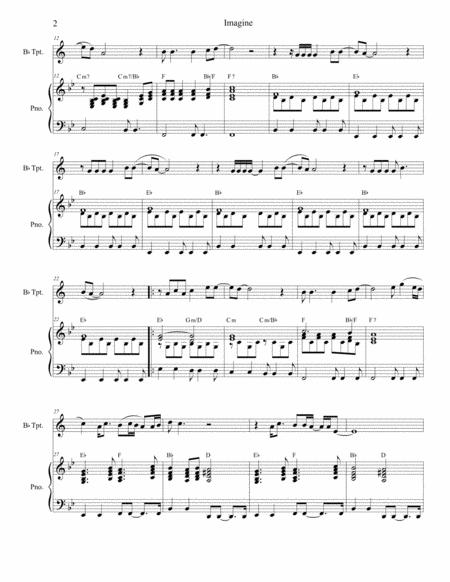 Imagine For Bb Trumpet Solo And Piano Page 2