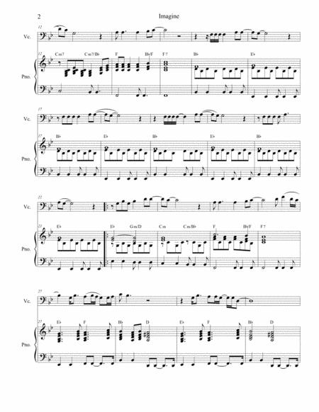 Imagine For Cello Solo And Piano Page 2