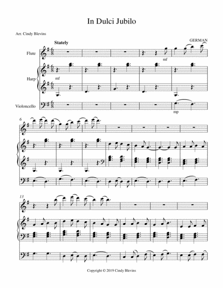 In Dulci Jubilo For Harp Flute And Cello Page 2